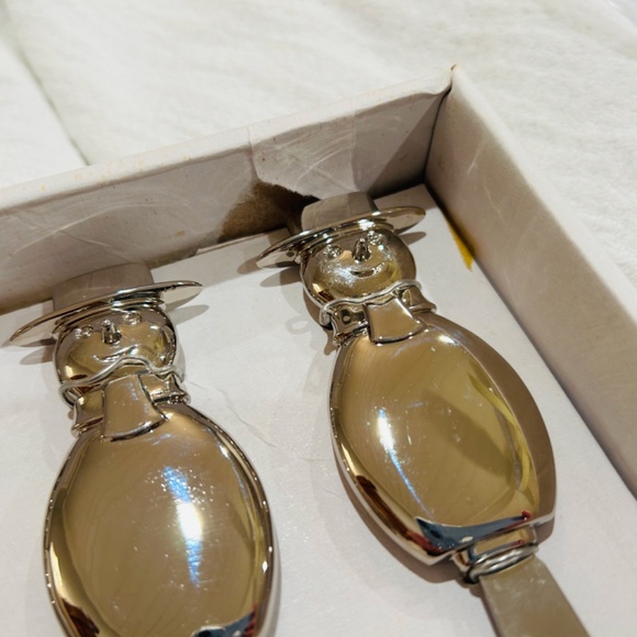 N5-NEW IN BOX DANSK Silver Snowman Spreader Set - Picture 6 of 7